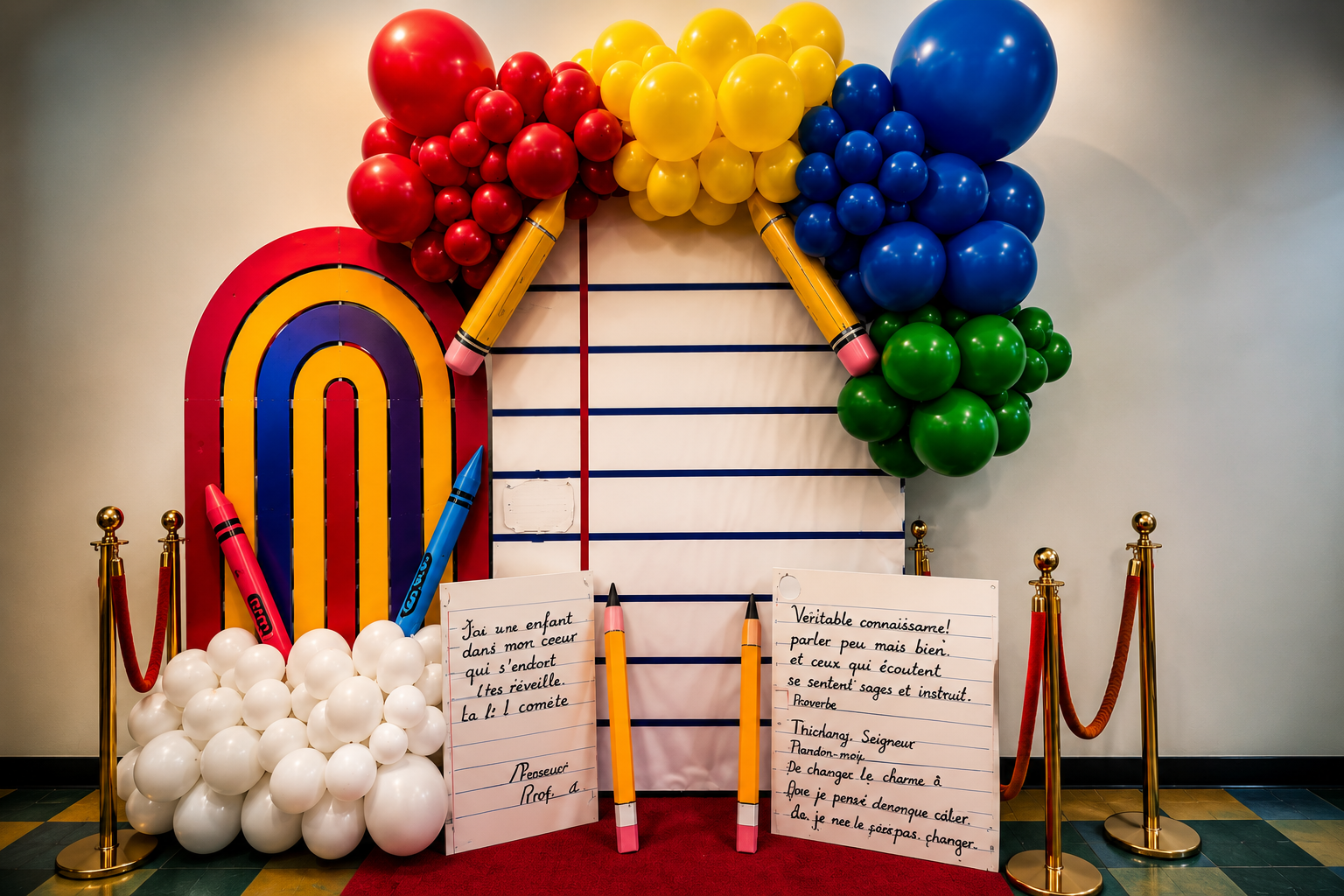 School themed event backdrop
