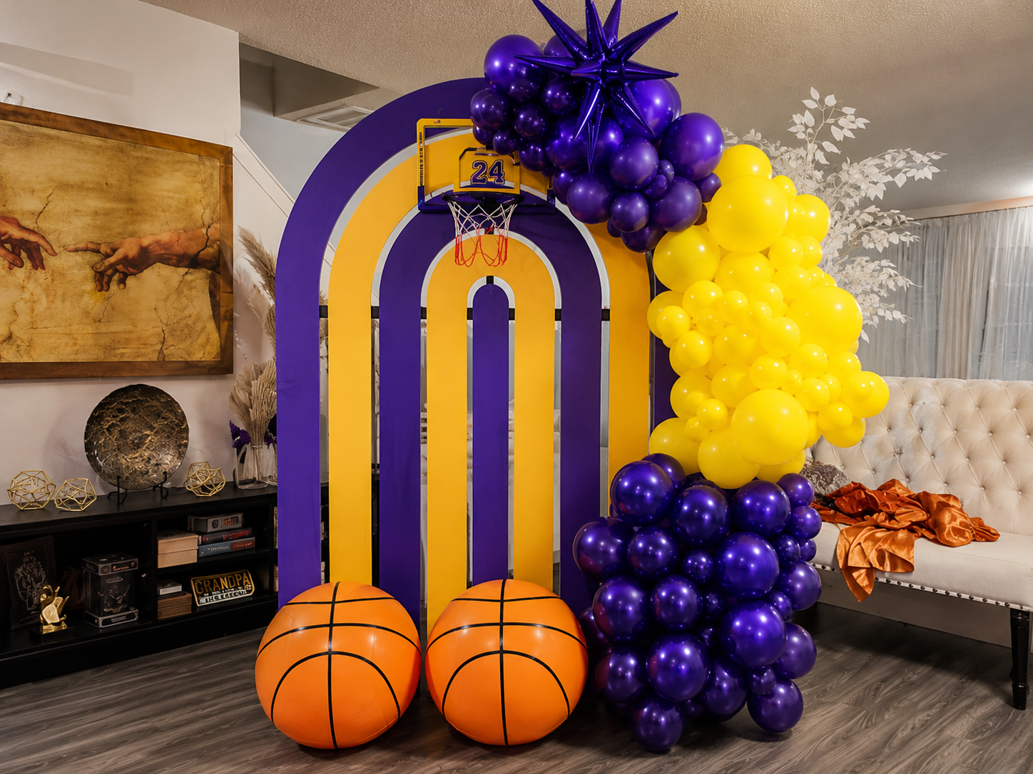 Basketball themed event backdrop